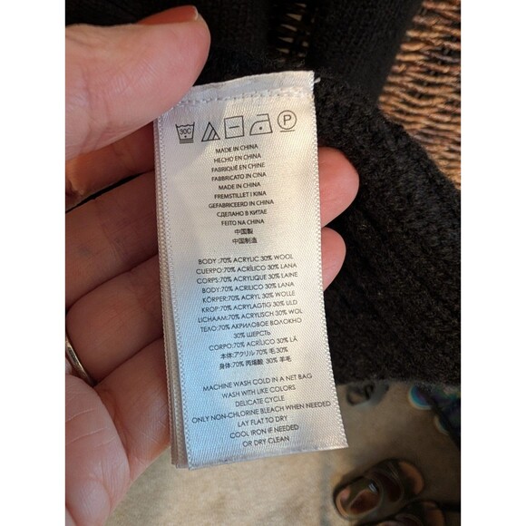 MICHAEL Michael Kors Faux Fur Wool Tie Waist Long Cardigan Sweater Medium Classy - Picture 4 of 6